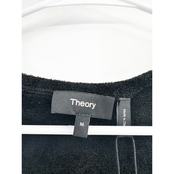 Theory Black Micro Velvet Sleeveless Square Neck Mini Dress Size Medium NWT - Picture 4 of 7